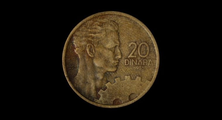 20 Dinaru 1955 metu Jugoslavijos moneta