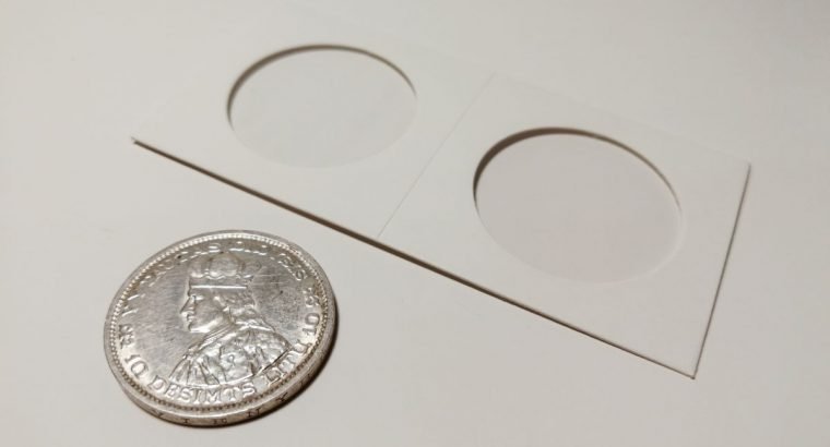 50 kartoniniai laikikliai monetoms su 35mm diametro langu