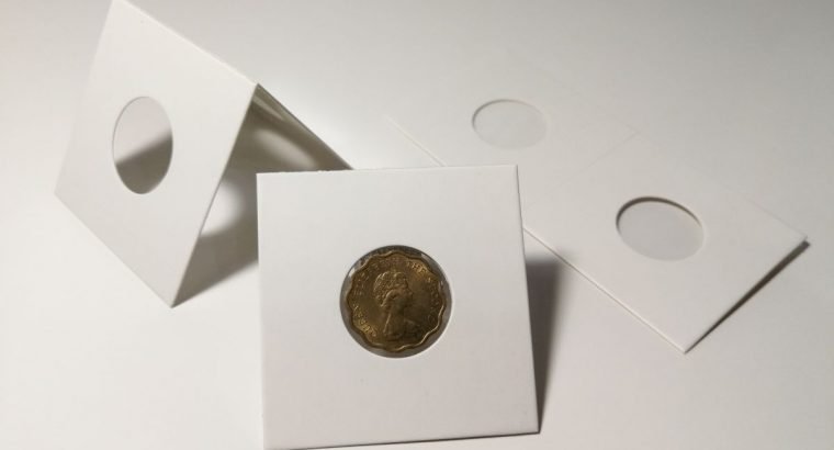 50 kartoniniai laikikliai monetoms su 20.5mm diametro langu