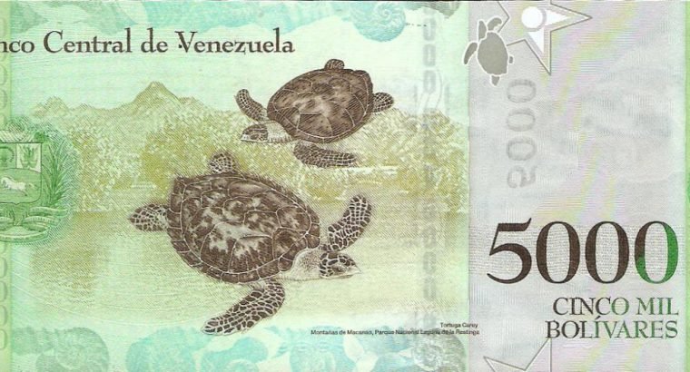 5000 Venesuelos bolivarų banknotas, UNC