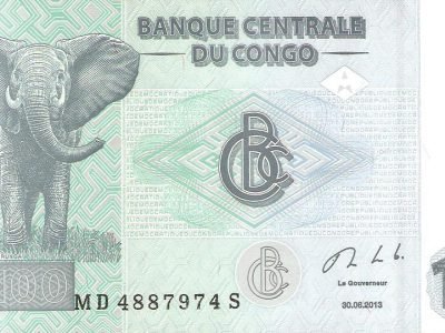 100 Kongo frankų banknotas UNC