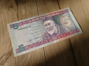 5 litu banknotas 1993 m is apyvartos