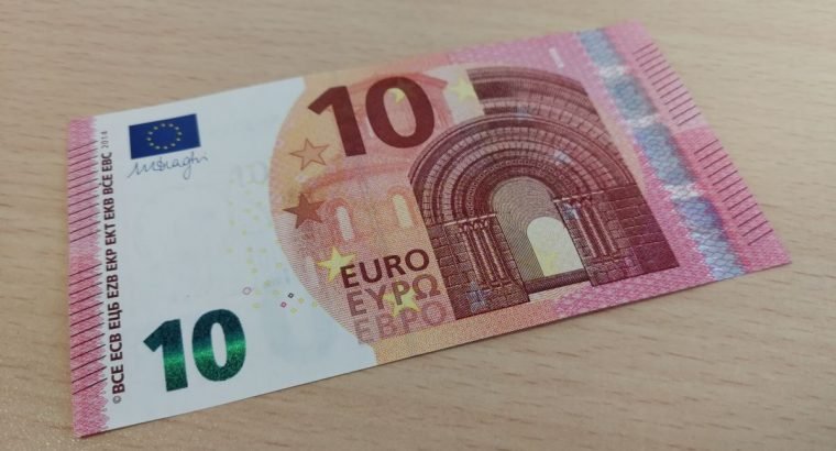10 eur necirkuliaves apyvartoje unc banknotas