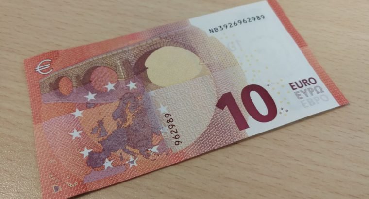 10 eur necirkuliaves apyvartoje unc banknotas