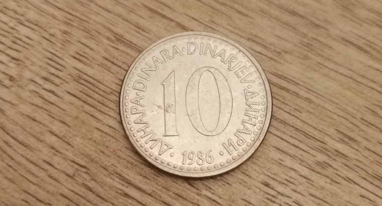 10 Jugoslavijos dinaru moneta