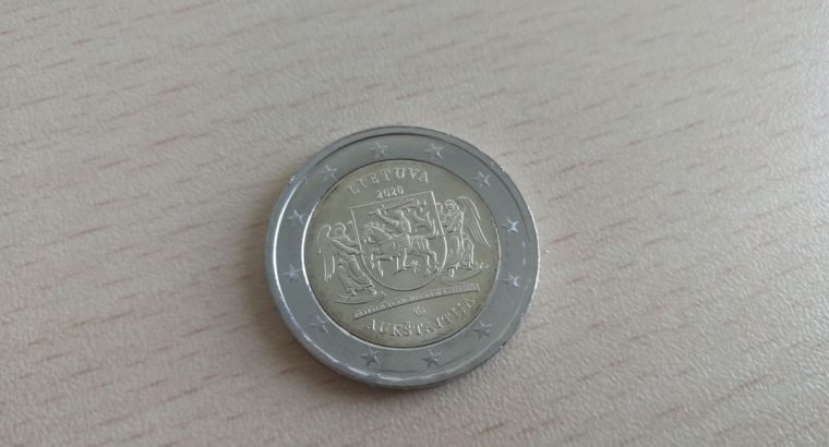 2 euru progine moneta Aukstaitijai. UNC