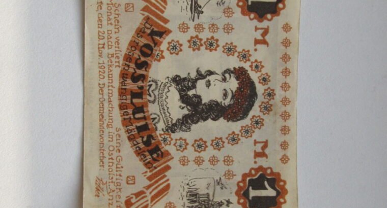 Notgeldas 1 mark , Malente Vokietija , 1920
