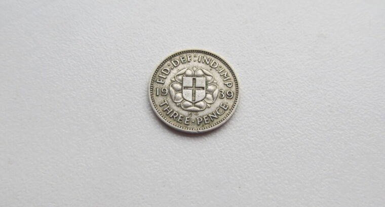 3 pence , Anglija , 1939 sidabras