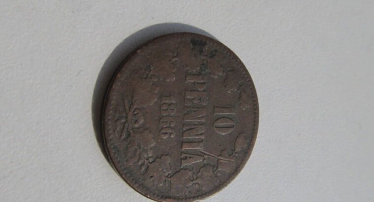 10 pennia , Rusija Suomija , 1866