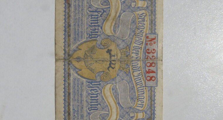 Notgeldas 50 pfennig , Nurtingen Vokietija ,1919