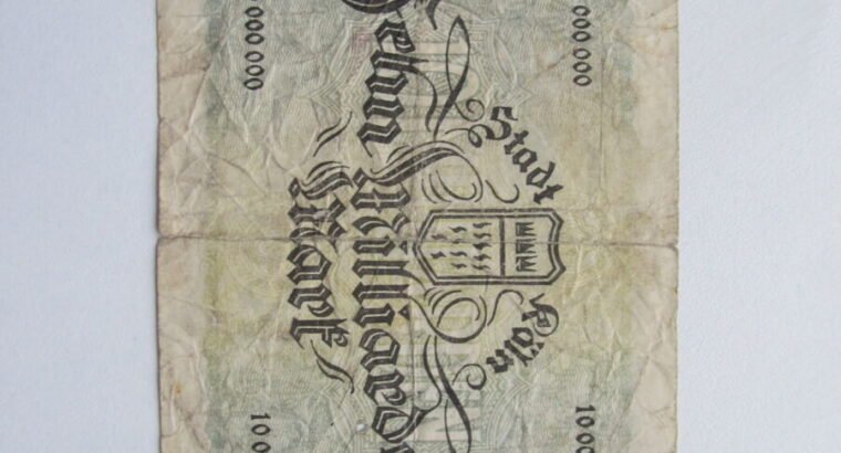 10 milijardu markiu , Kelnas Vokietija , 1923