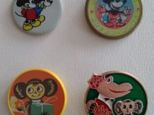 Ženkliukai su multfilmų herojais Mickey Mouse, krokodilu Gena ir Kūlverstuku. 4 vnt.