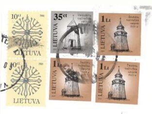 Pašto ženklai su bažnyčių varpinėmis