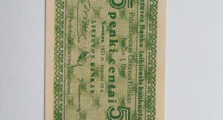 5 centai , Lietuva , 1922 rugsėjis