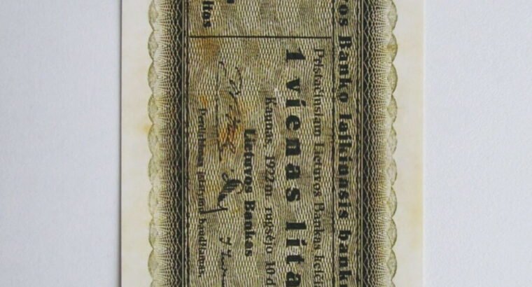 1 litas , Lietuva , 1922 rugsėjis